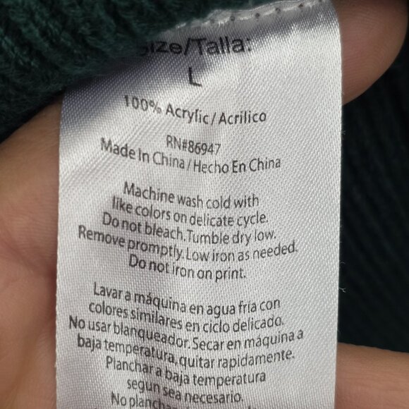 Peanuts Snoopy Christmas Sweater Men Large Pocket Snowflake Green Knitted - Picture 4 of 7